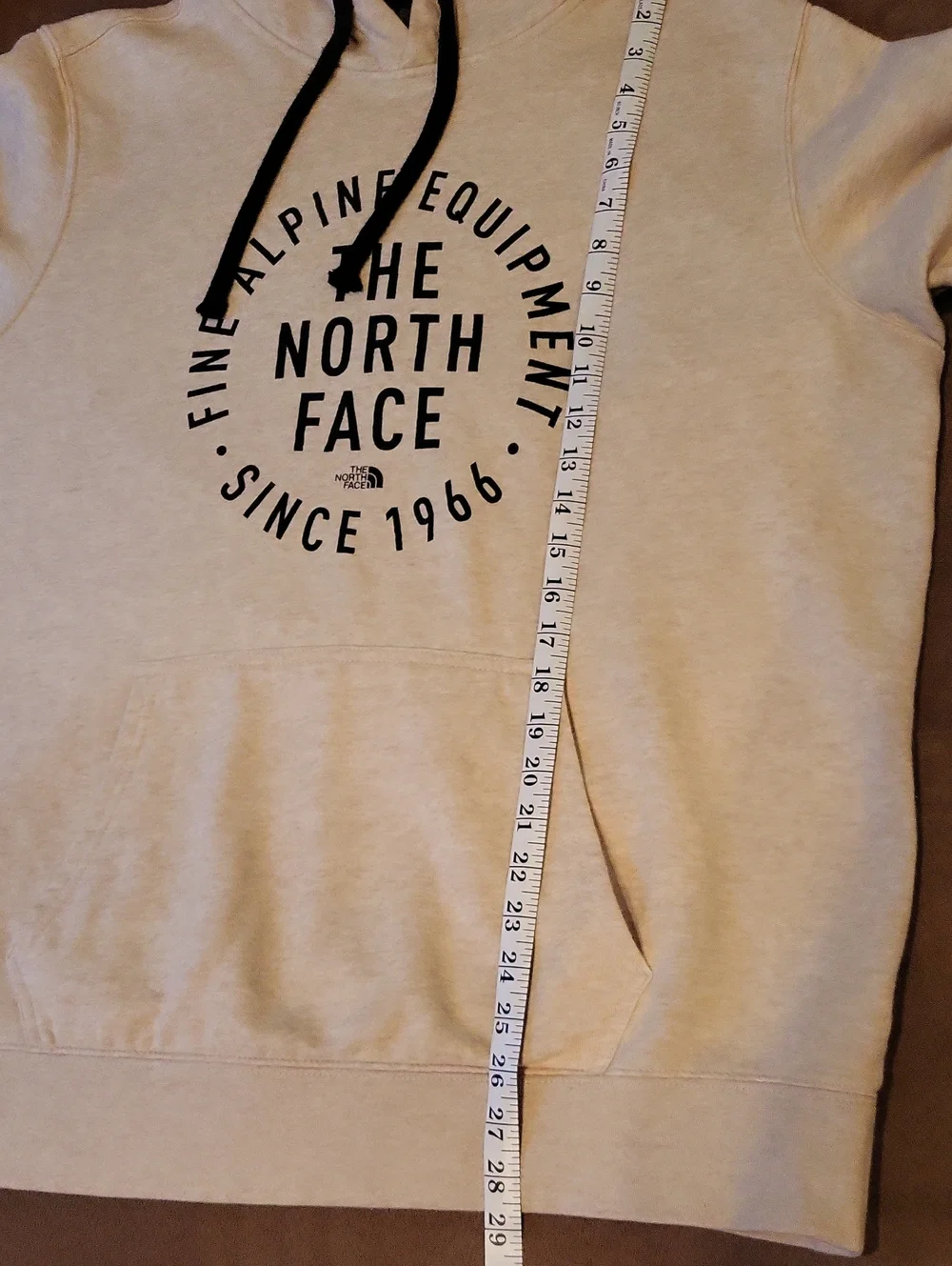 The North Face Men's Beige Graphic Pullover Hoodie Sweatshirt Size XL